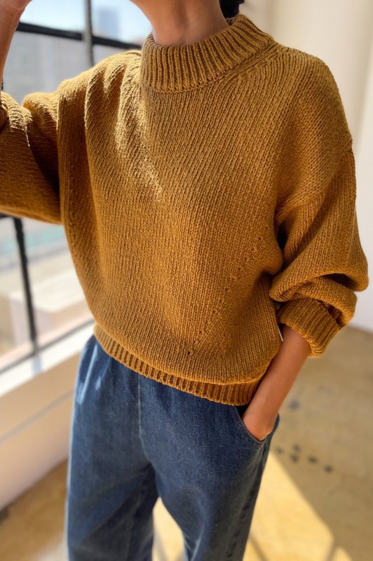 Zoe Cotton Sweater - Dijon